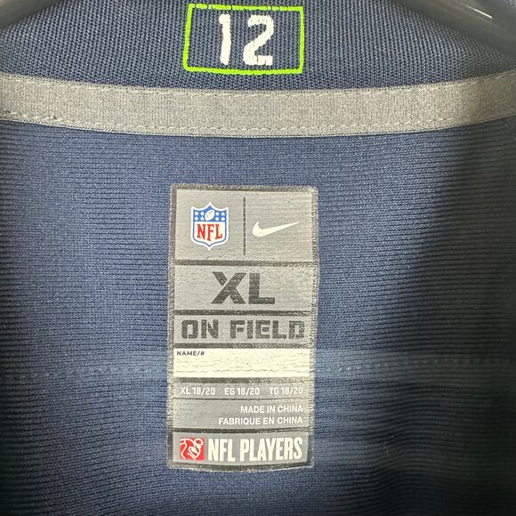 Nike NFL On Field Mens Seattle Seahawks #3 Russell Wilson Blue Home Jersey XL - Picture 11 of 13